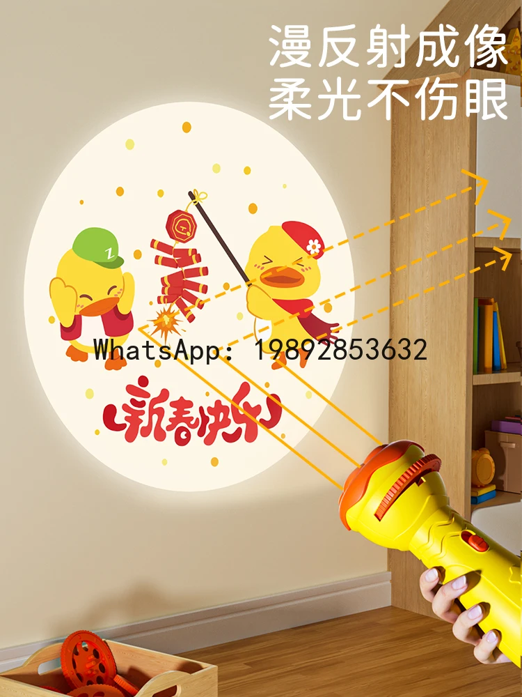 Starry Sky Projection Slide Flashlight Projection Lamp Baby Luminous Toy Educational Early Learning Fun