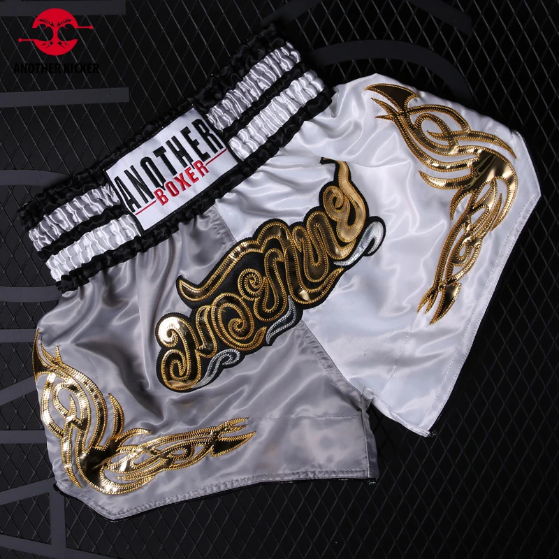 Muay Thai Pants Embroidery Thai Boxing Shorts Men Women Child Martial Arts Grappling Fight Kickboxing Muaythai Training Shorts