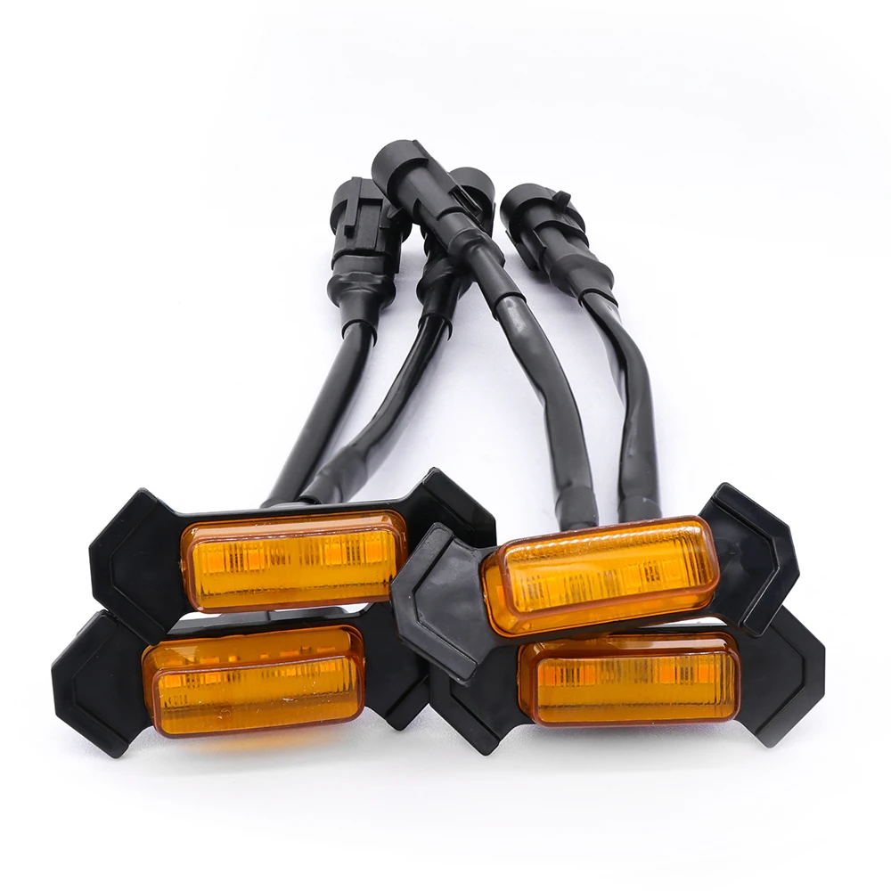 شبكة سيارة ضوء ليد ، ضوء تشغيل نهاري ، ضوء تحذير زخرفي ، ضوء ضباب شاحنة صغيرة ، أصفر ، 12 فولت ، مجموعة واحدة