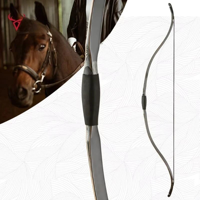 52-Inch Bamboo Slice Traditional Reflex Bow, Laminated Fiberglass Composite Competitive Archery Equipment