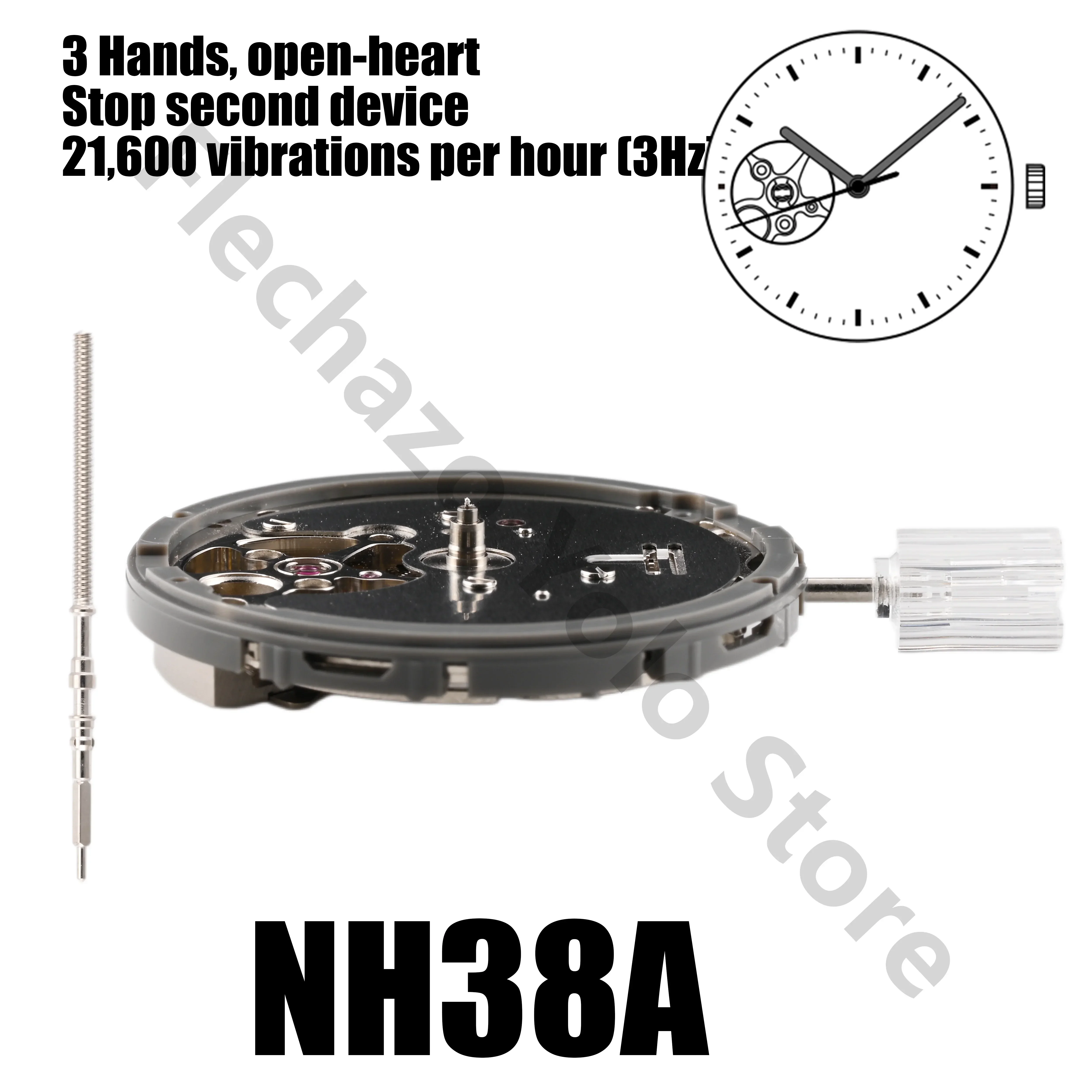 NH38A Movement Mechanical Movement Mod Automatic Watch Mechanism 24 Jewels High Accuracy NH38 Top Repair Parts