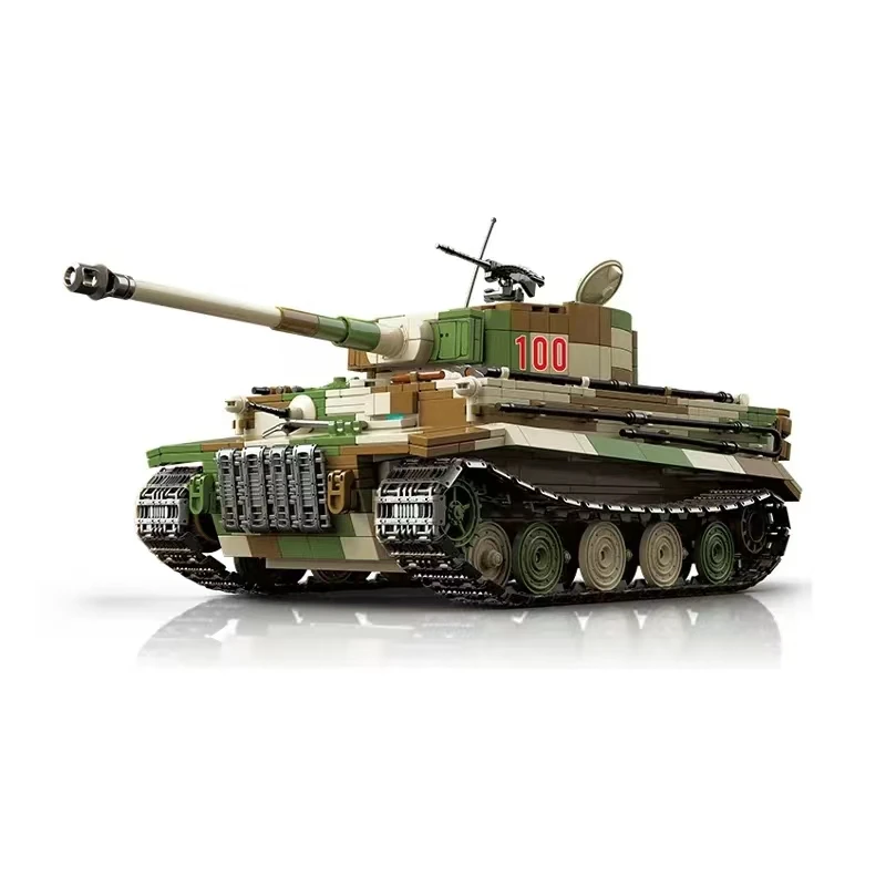 2023 New WW2 Military Tiger King Heavy Tank Model Building Blocks World War II Army Weapons Bricks Tank Toys Boys Gifts 2276 PCS