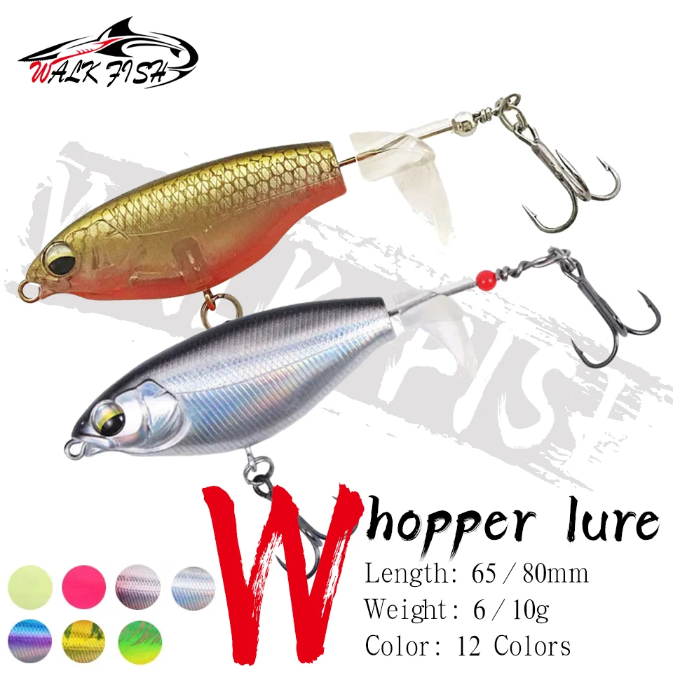 WALK FISH 1PCS 6g/10g 6,5 cm/8 cm Whopper Plopper Angeln Locken Gefälschte köder Kugelfisch Künstliche Harte Köder Schwimm Bleistift Lärm