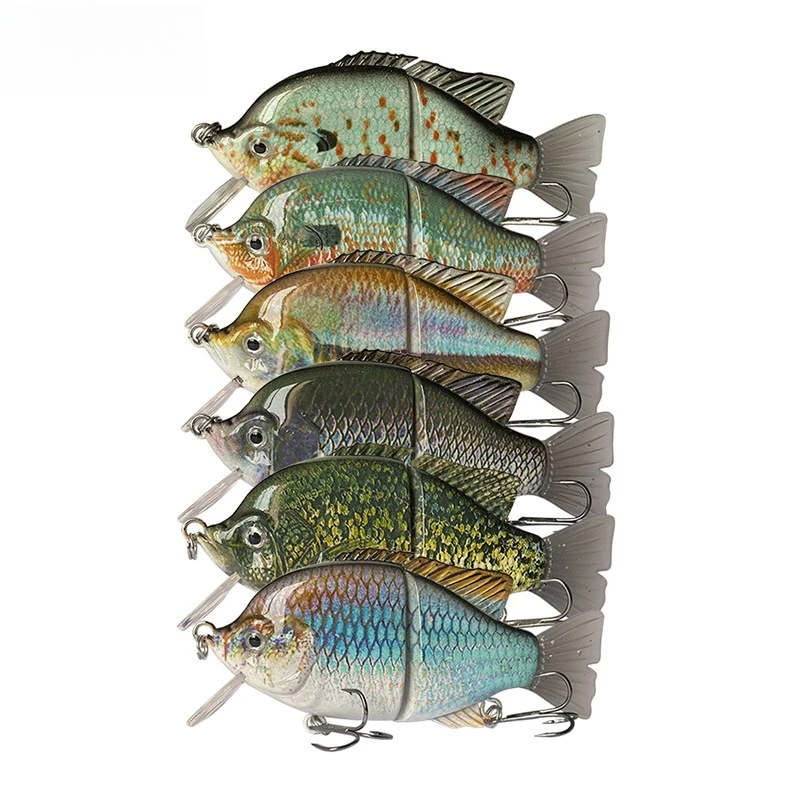 

1pcs10cm/32c Depth Artificial Accessories Fishing Lure 2 Jointed Lures Hard Swimbait Brush Tail Bass Bluegill Swimbait