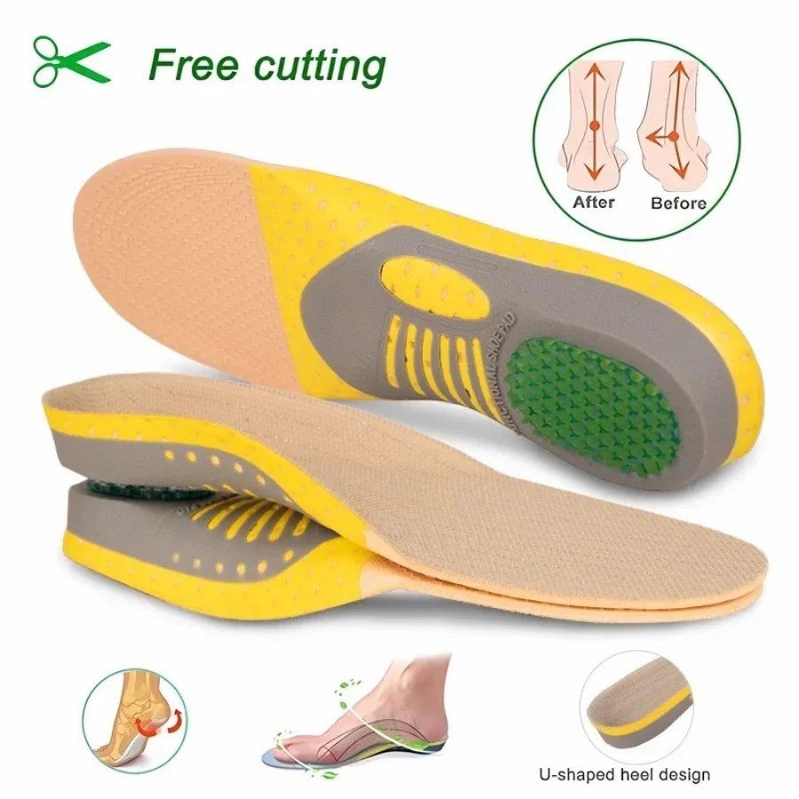 1Pair Orthopedic Insoles Orthotics Flat Foot Health Sole Pad For Shoes Insert Arch Support Pad Plantar Fasciitis Feet Care Pads