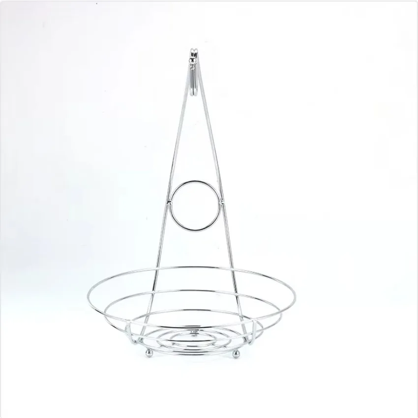 2 In 1 Chromen Bananenhanger Fruitschaal Boomhouder Mand Stand Haak Keuken Vruchten Organiseren Accessoires
