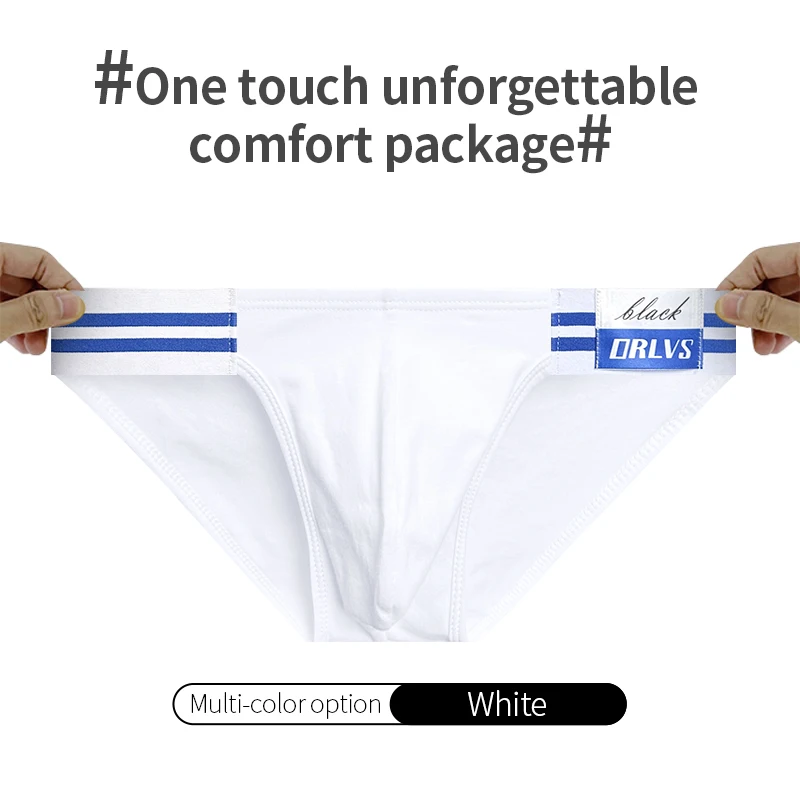 2pcs Summer Hot Item Men's Briefs High Fork Triangle Pants Cotton Fabric Bikini Sea Blue Striped Elastic Band Underwear