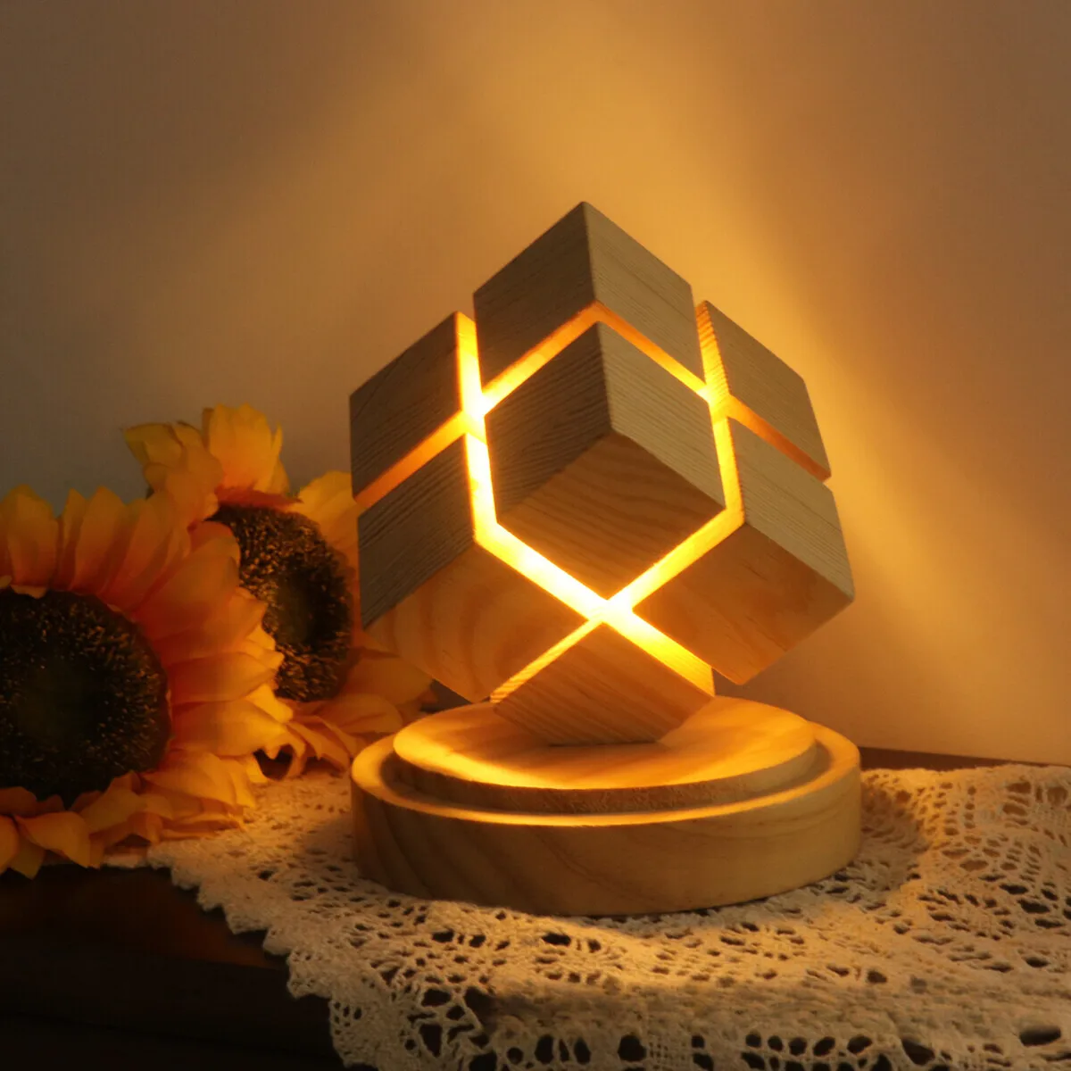Creative Four-Level Cube Night Ornament Bedside Table Decoration Bedroom Atmosphere Light
