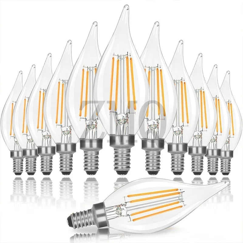 

Винтажные светодиодные лампы C35L E14, 220 В, свечи накаливания, 2 Вт, 4 Вт, 6 Вт, сменные люстры, потолочный светильник, винтажное украшение