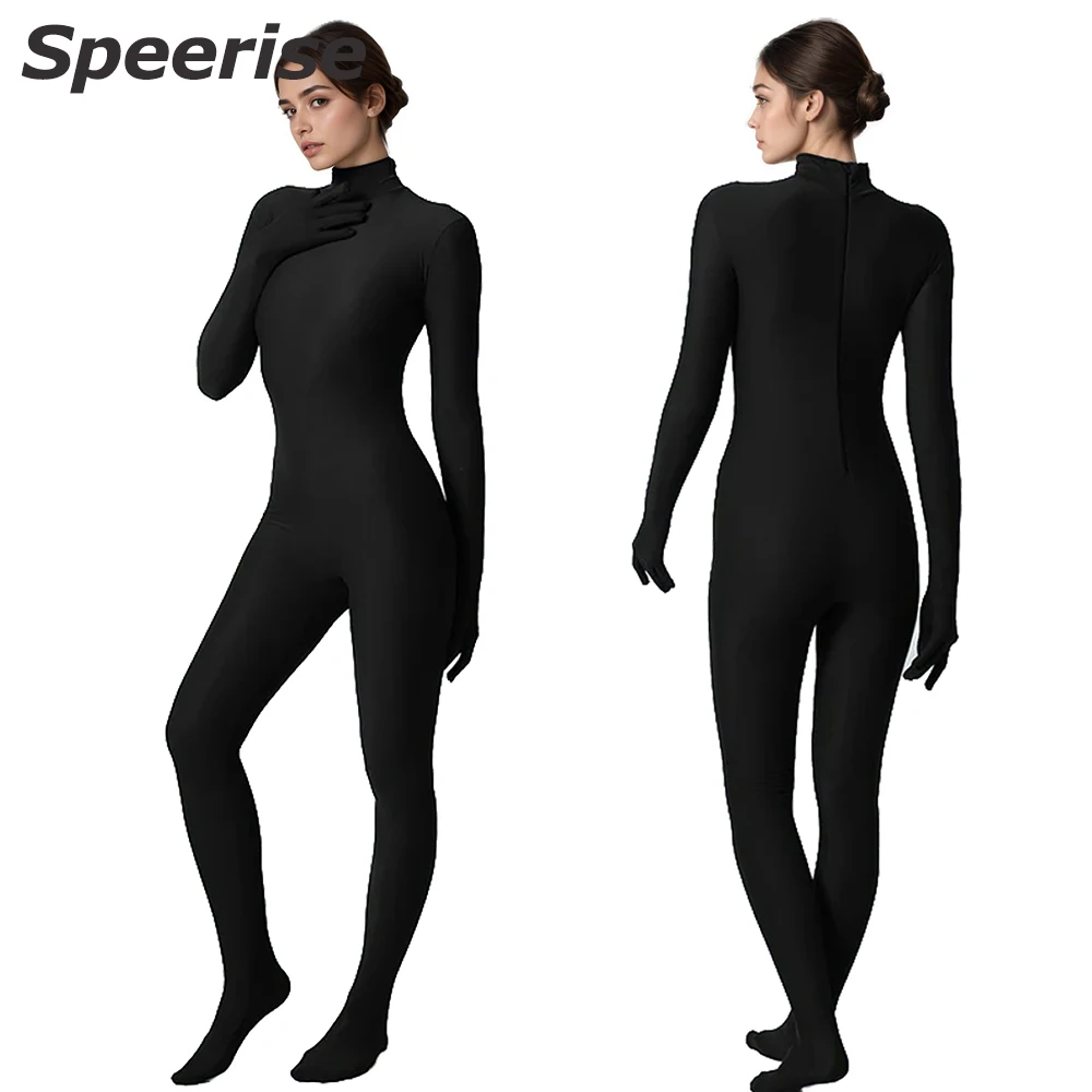 

Speerise костюм унисекс на Хэллоуин для взрослых, костюм зентай для всего тела, женский цельный комбинезон из спандекса с воротником-стойкой, наряд для косплея, вечерние боди