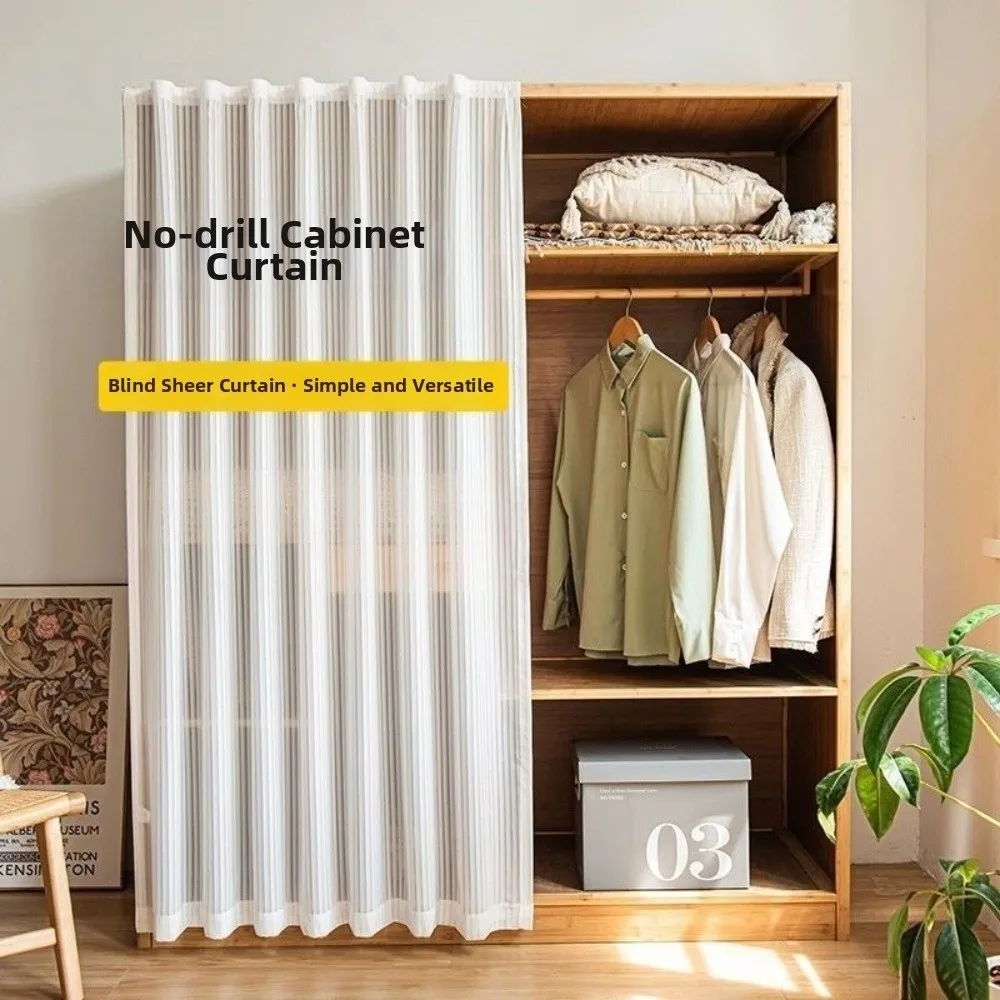 No-Drill Sheer Window Curtains White Anti-Dust Privacy Sheer Curtains Velcro Self-Adhesive Self-Adhesive Curtains