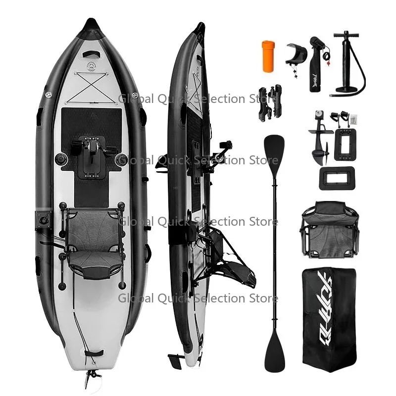 

Spatium 2025 New Arrival Single Seat Inflatable Pedal Kayak 1 Person Hands Free Foot Pedal Fishing Kayak Pedal Boat for Sale