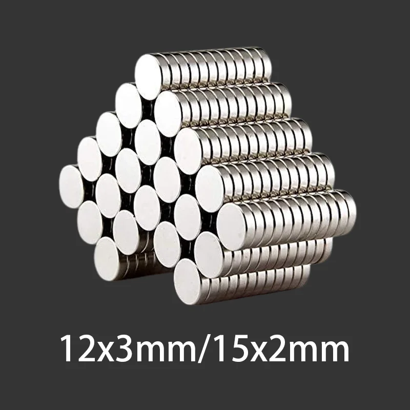 20–30 Stück 12 x 3 mm/15 x 2 mm runde Magnete, weit verbreitet in Kühlschränken, Dekorationen, Garagen, Büros, kompakt und praktisch – Detail 1
