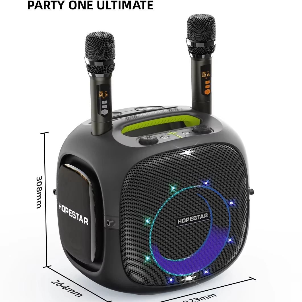 Factory HOPESTAR PARTYONE ULTIMATE 240W Wireless Blue Tooth Speaker Portable Waterproof HOME Karaoke RGB   with Two Microphones