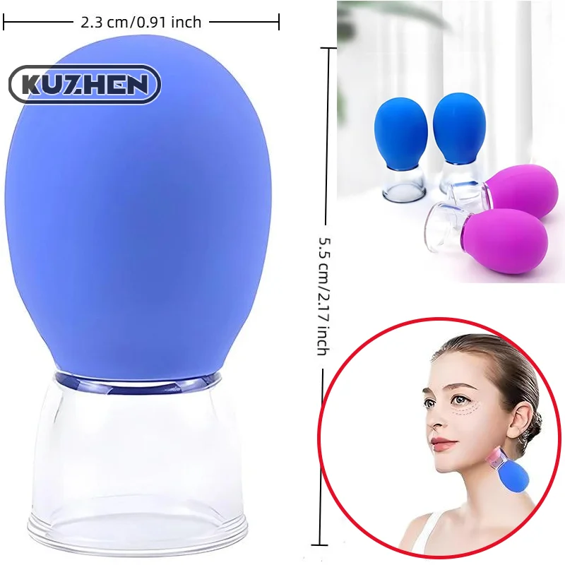 5Pcs Silicone Cupping Massage Cup For Body Face Neck Eye Massager Vacuum Tank Body Facial Care, Anti-aging Beauty Tool