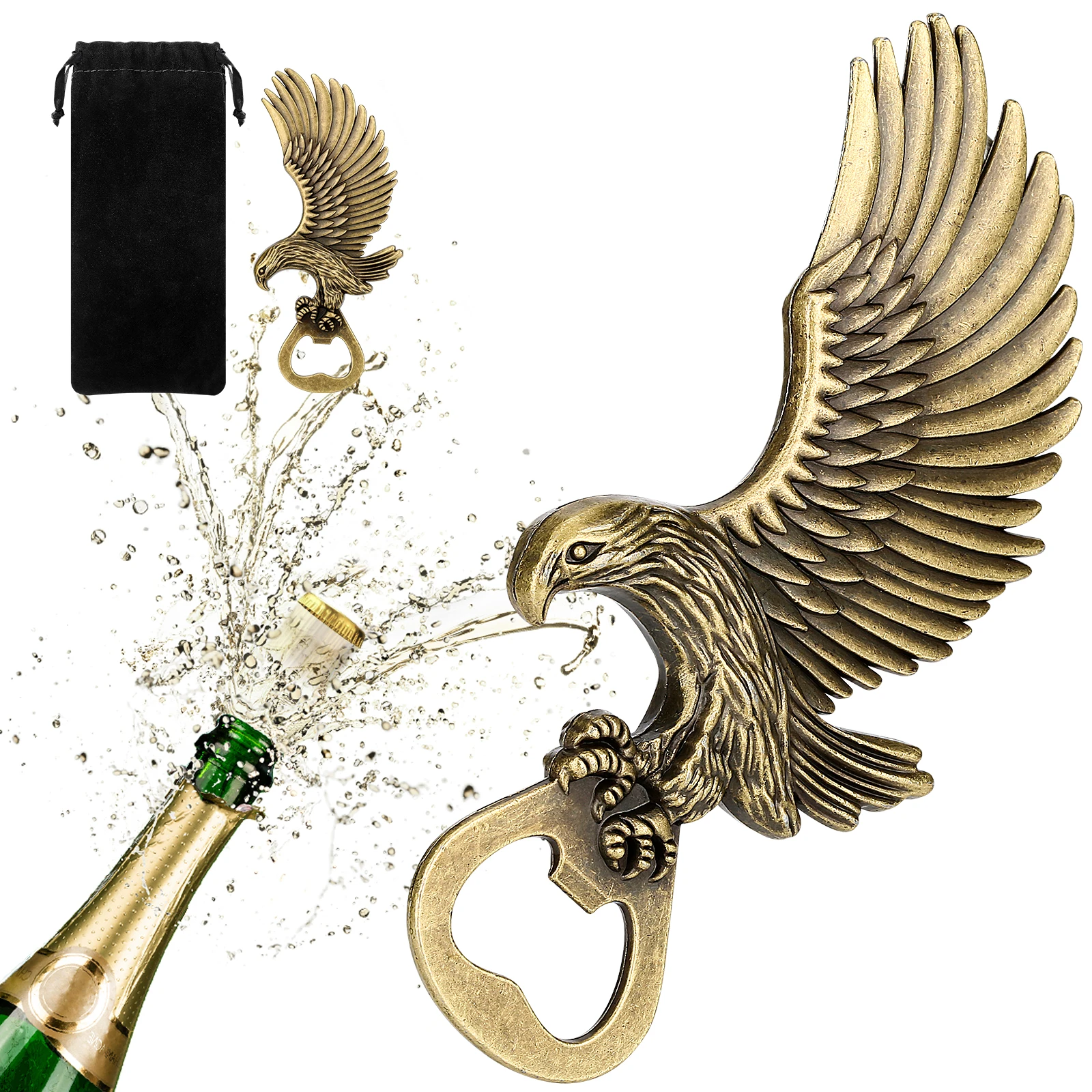 

Wholesale 5pcs Retro Fly Eagle Bottle Opener Bronze Metal Handle Beer Opener Beer Small Gift Kitchen Bar Tool