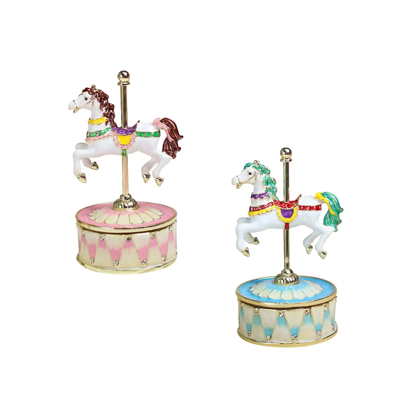 Enchanted Carousel Music Box Horse Figurine Ornamental Decor