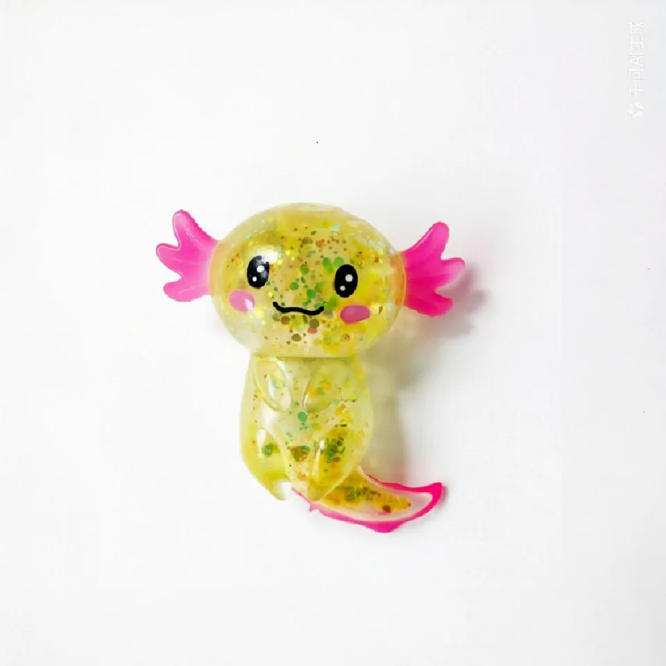 Glitzer-Salamander Maltose Fidget-Spielzeug, Quetschbares Maltzucker-Axolotl, Dehnbares Spaß-Squeeze-Spielzeug, Geburtstagszubehör, Anti-Angst-Geschenke