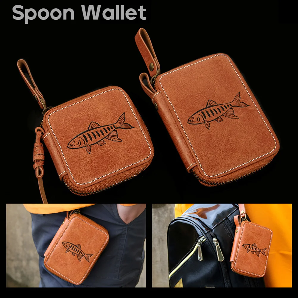 Fishing Lure Bait Storage Bag Waterproof PU Spoon Wallet Lure Bait Organizer Fishing Tools Accessories