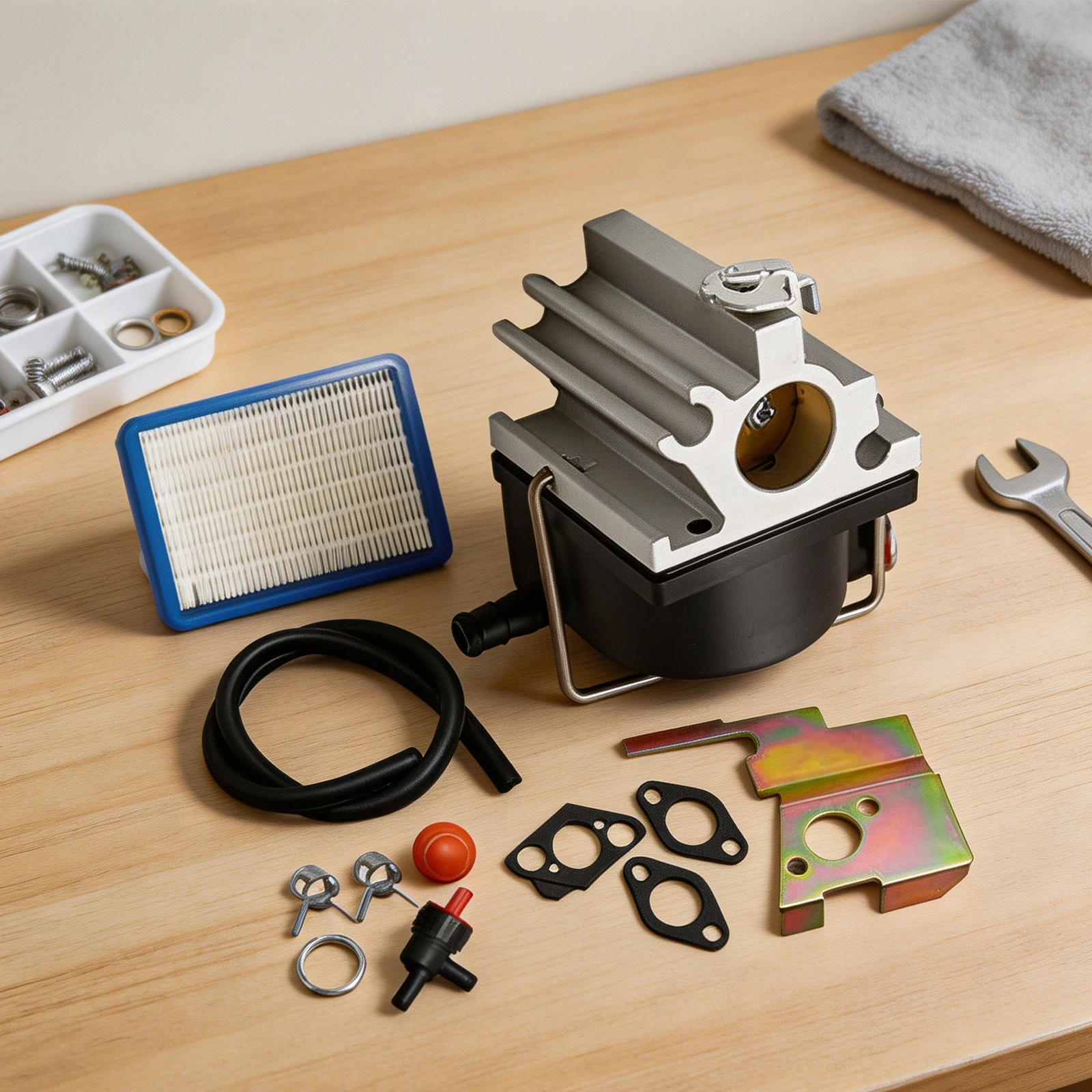 Carburetor Assembly and Air Filter Set for Tecumseh 640020 640020A 640020B VLV126 VLV60 VLV50 VLV55 VLV65 VLV66 Lawn Equipment