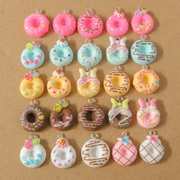 15pcs Mix Food Charms Resin Donut Dessert Charms  for Jewelry Making DIY Drop Earrings Pendants Necklaces Crafts Accessories