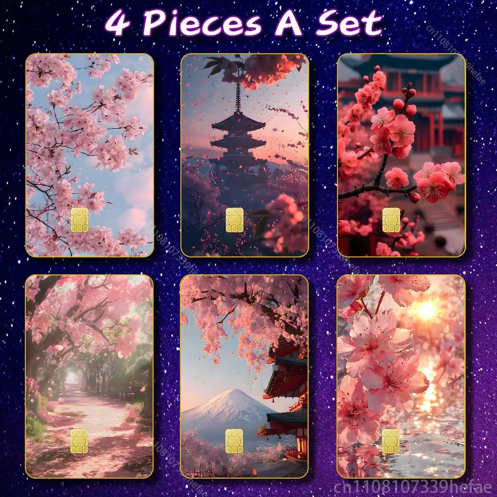 

Japanese cherry blossoms Anmie PVC Stickers Film Skin Cover for JCB Bus Metro Card Debit