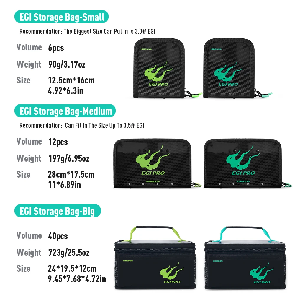 Kingdom Fishing Bag Box 6/12/40Pcs Octopus Egi Squid Jig Storage Box PP Material Hard Lure Bag Freshwater Seawater Fishing Tackl