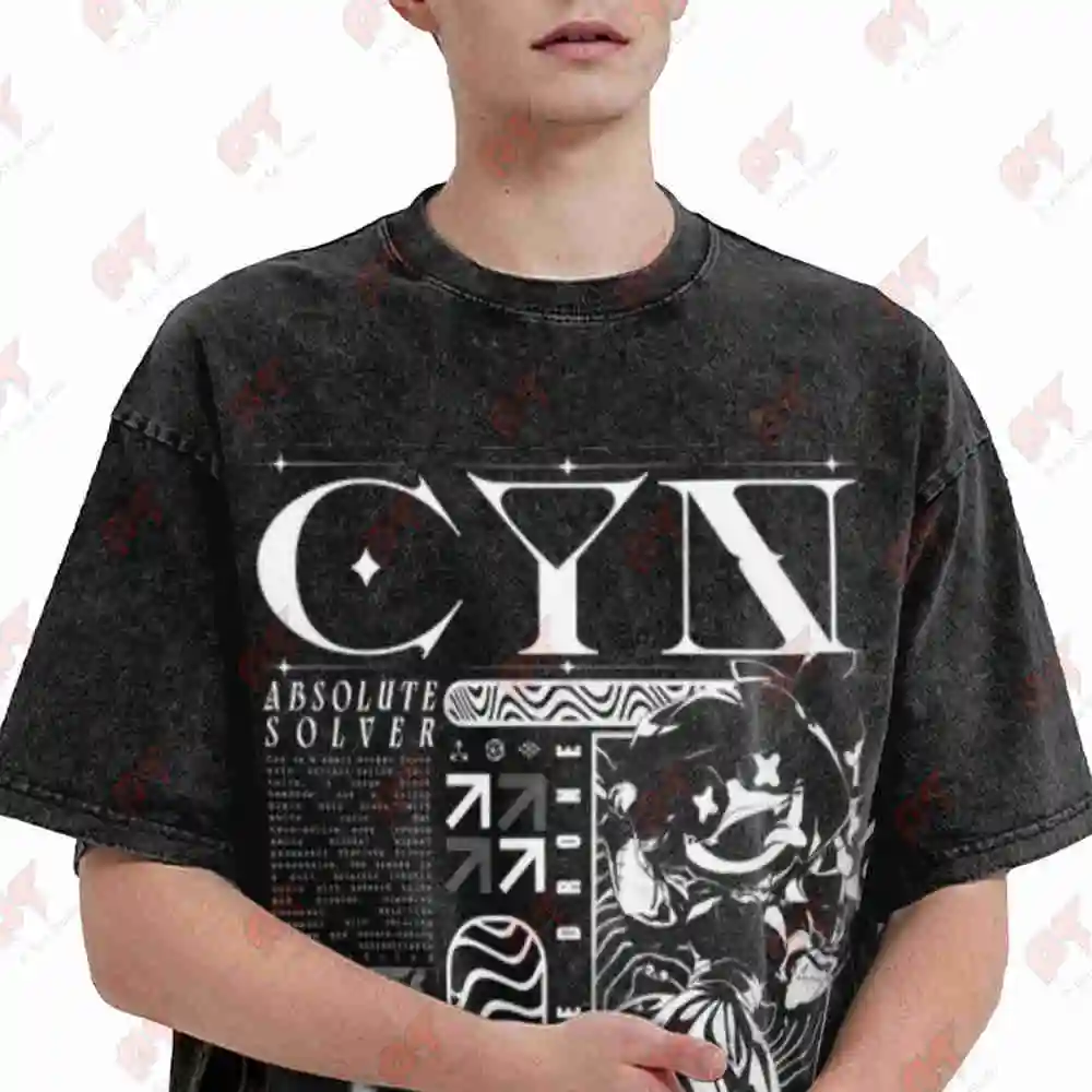 Murder Drones Cyn Streetwear Dropped Shoulder Vintage Washed Tee Pure Cotton T-Shirt