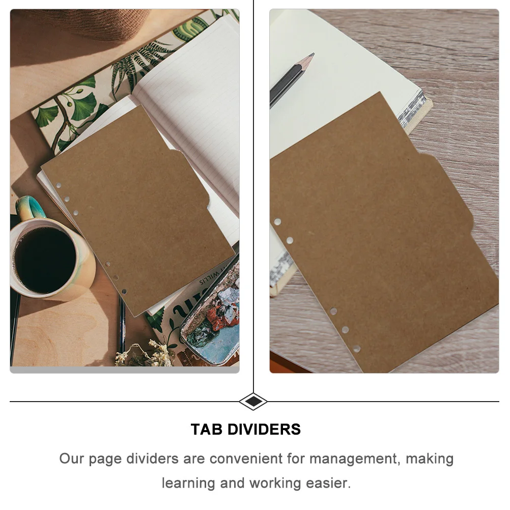 18 قطعة فواصل الموثق A5 ورق الكرافت مقاومة للاهتراء فهرسة الإرشادات المرجعية فواصل علامات التبويب الملونة الكاكي #4