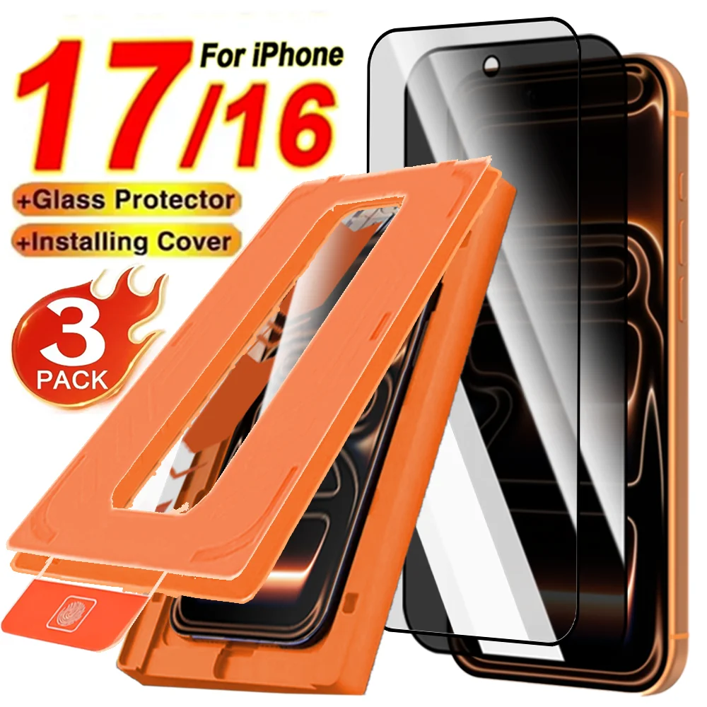 

Набор из 3-1 шт. защитных стекол HD Clear&Privacy для iPhone 17, 16 Pro Max, 17 Air, 16 Plus: без пыли, простая установка
