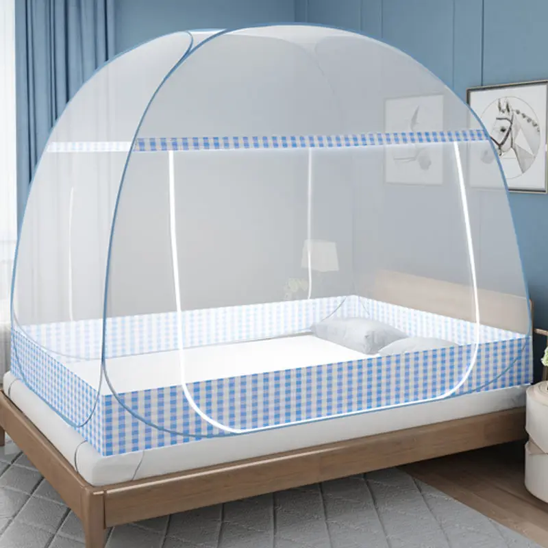 Foldable Mongolian Yurt Mosquito Net Double Bed Full-Bottom Mosquito Net Home Decor Summer Bed Tent Canopy Anti-Mosquito Netting