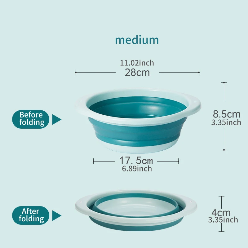 Folding Wash Basin Multi-Purpose Washbasin Home Lightweight Hanging Collapsible Basin For Travel Camping Cleaning Tool