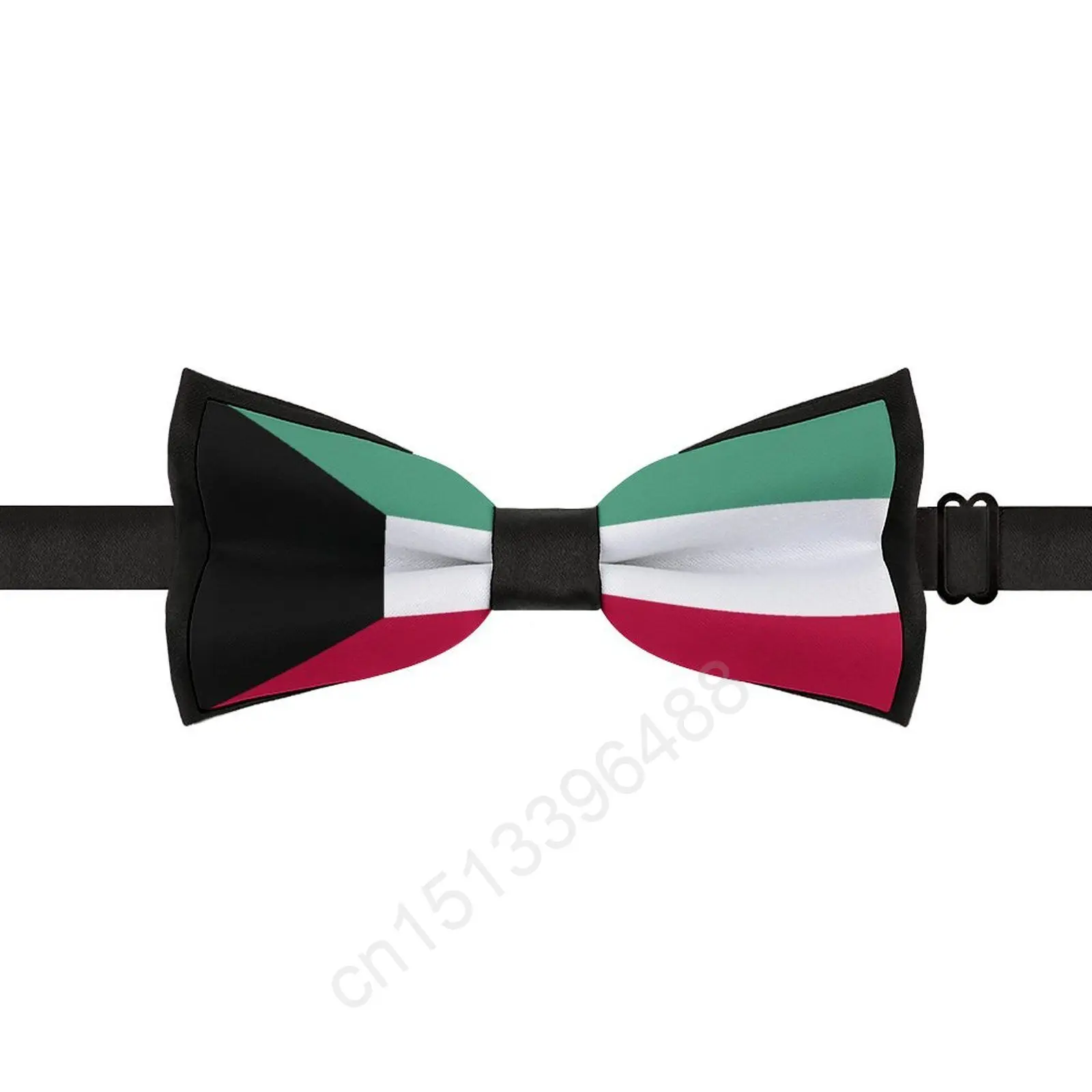 

2025 Polyester Kuwait Flag Bowtie for Men Fashion Casual Men's Bow Ties Cravat Neckwear For Wedding Party Suits Tie