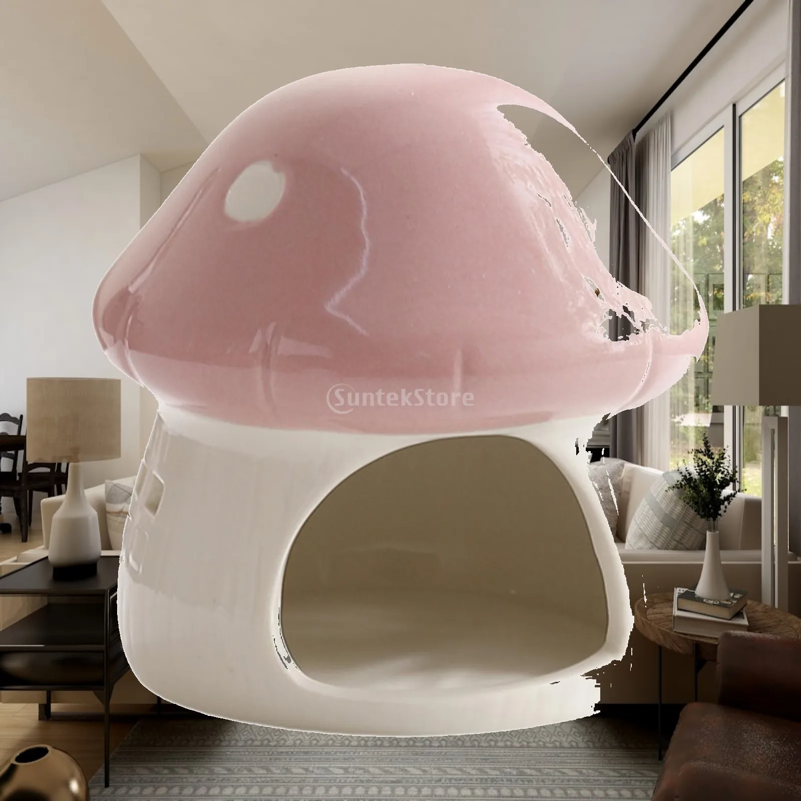 Ceramic Hamster House Hideaway House Multifunction Small Animal Hideout Habitat for Small Pets Hedgehog Squirrels Accessories