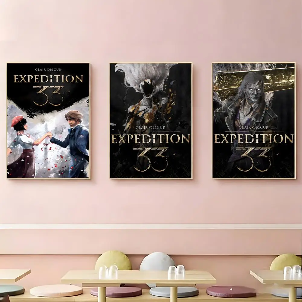 adventure Clair Obscur Expedition 33 Poster HD Self-Adhesive Waterproof Wall Art Easy to Apply Multi-Scene Decor