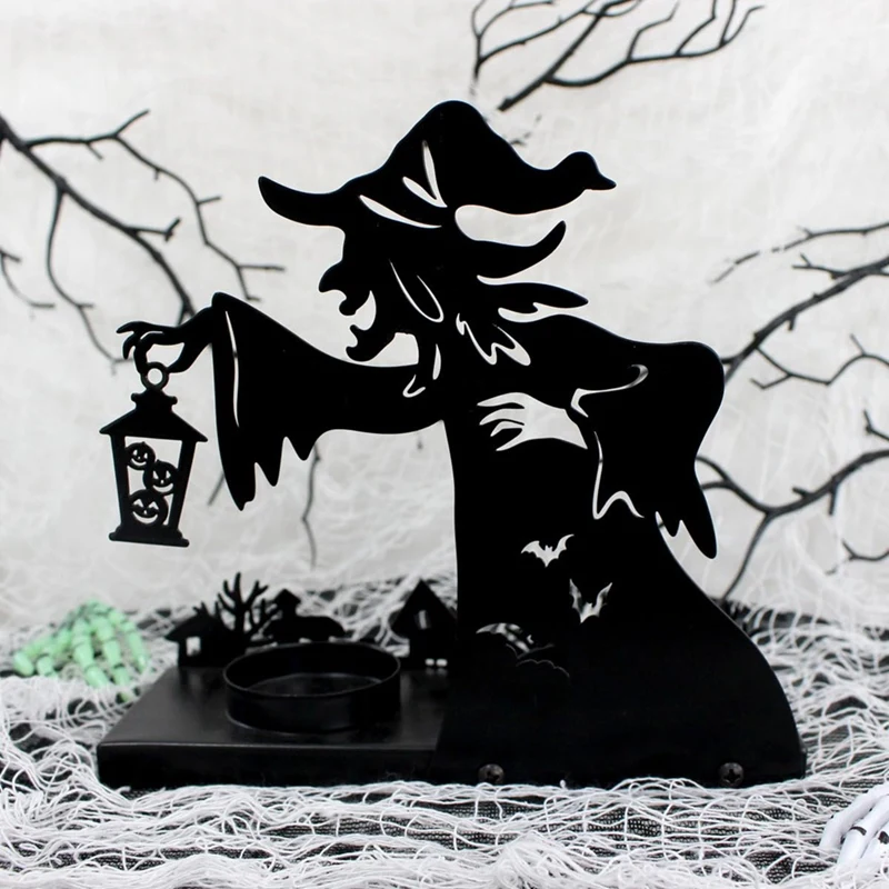 Interesting Shadow Candlestick Witch Candlestick Retro Decorative Candlestick Horror Home Furnishing