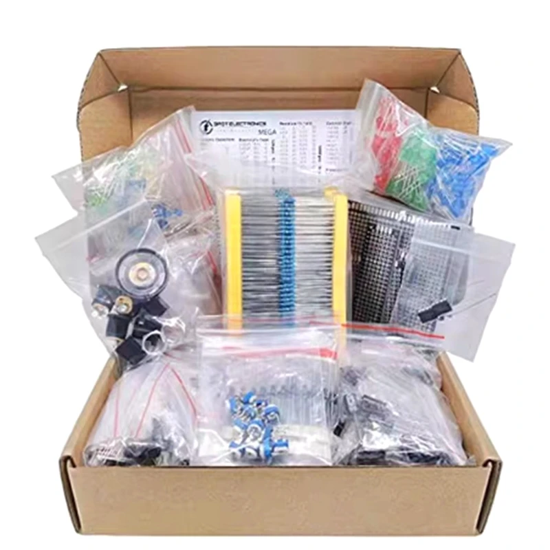 Electronic Components Kit Ultimate Edition Various Common Capacitors Resistors Capacitors T0-92 LED Transistors PCB Board DIP-IC