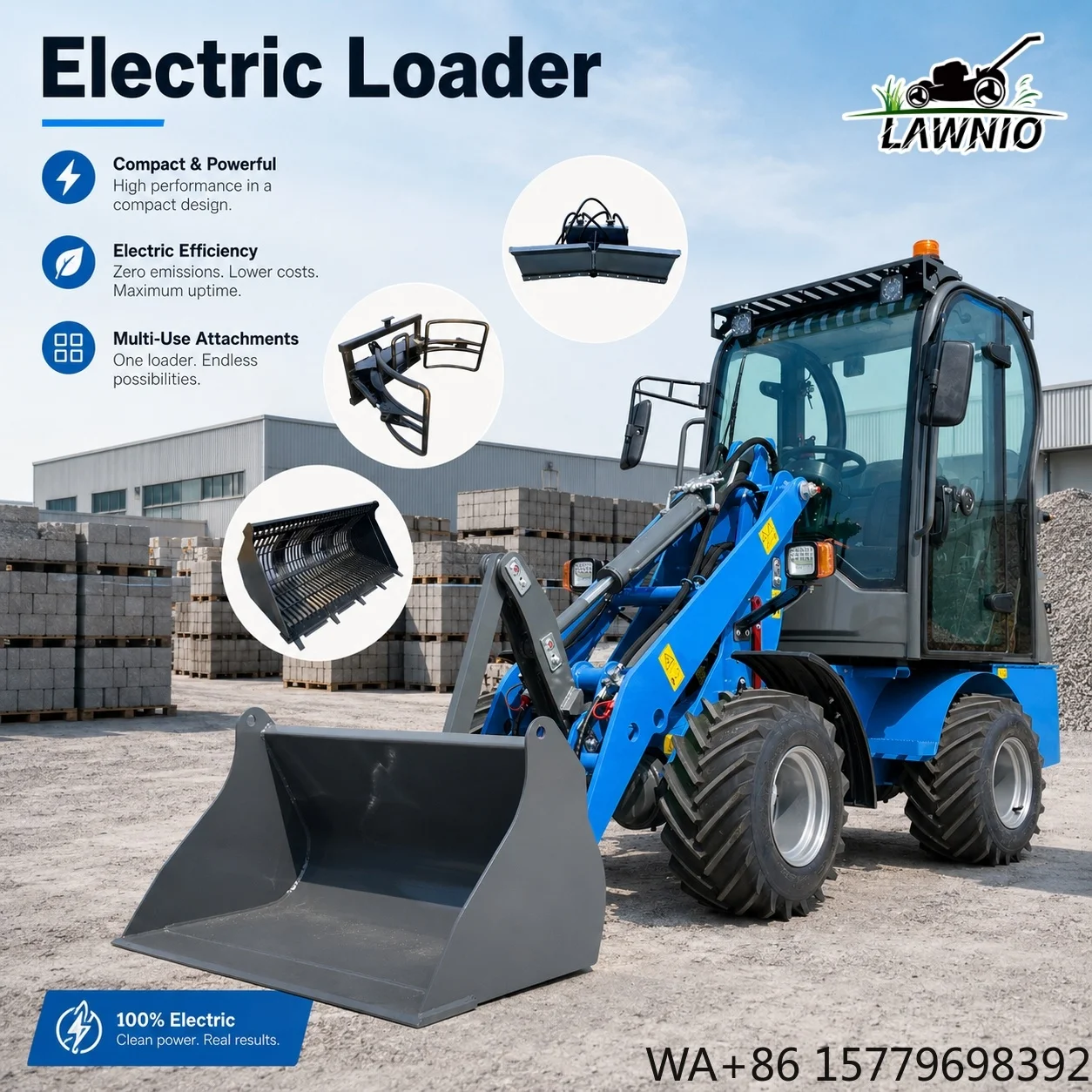 Long Service Life Electric Loader  with 700kg Rated Load Low Noise for Use in Municipal Work Wheel Loader