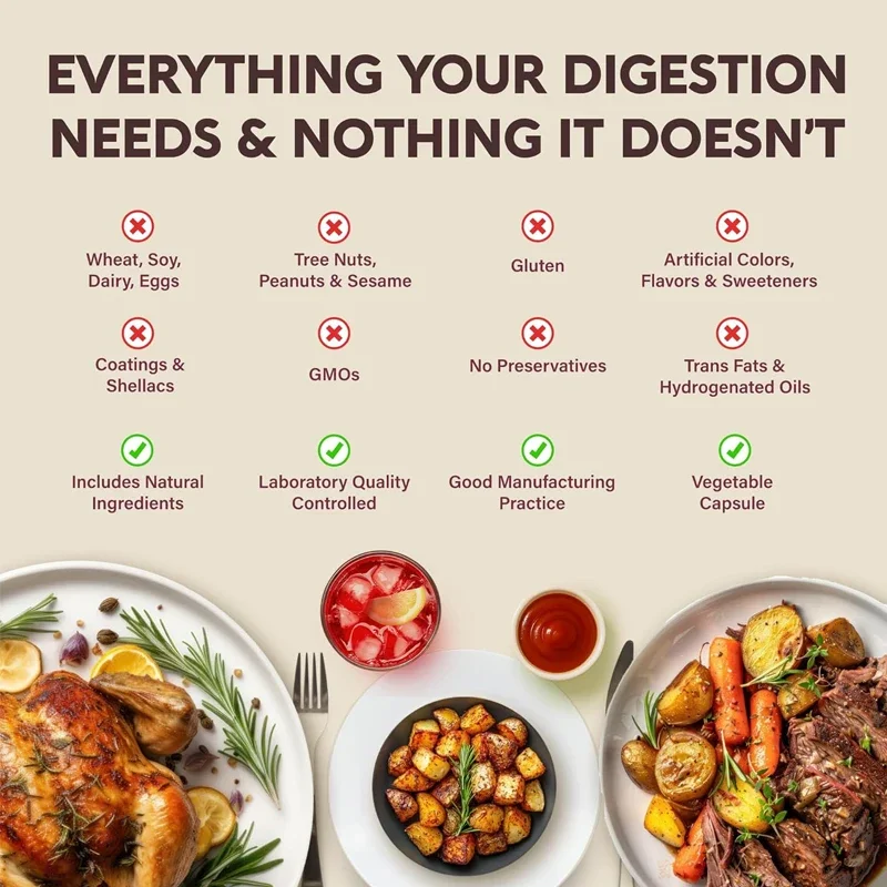 Digestive Enzymes - Multiple Enzymes, Bromelain, Probiotics and Prebiotics - Digestive and Intestinal Support, Relieve Bloating