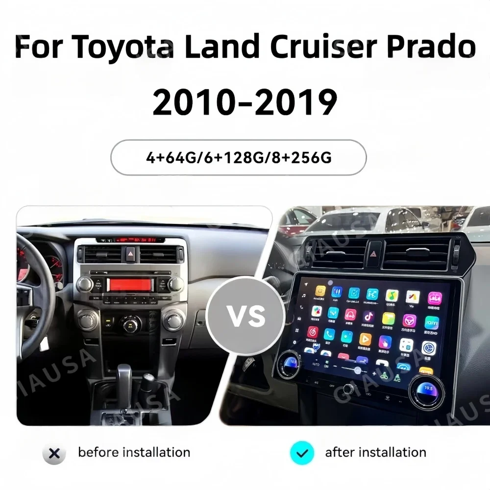 

Carplay For Toyota Land Cruiser Prado 2010 2011 2012-2023 Android 14 GPS Nav 4G WIFI Multimedia Auto Stereo Head Unit Car Radio