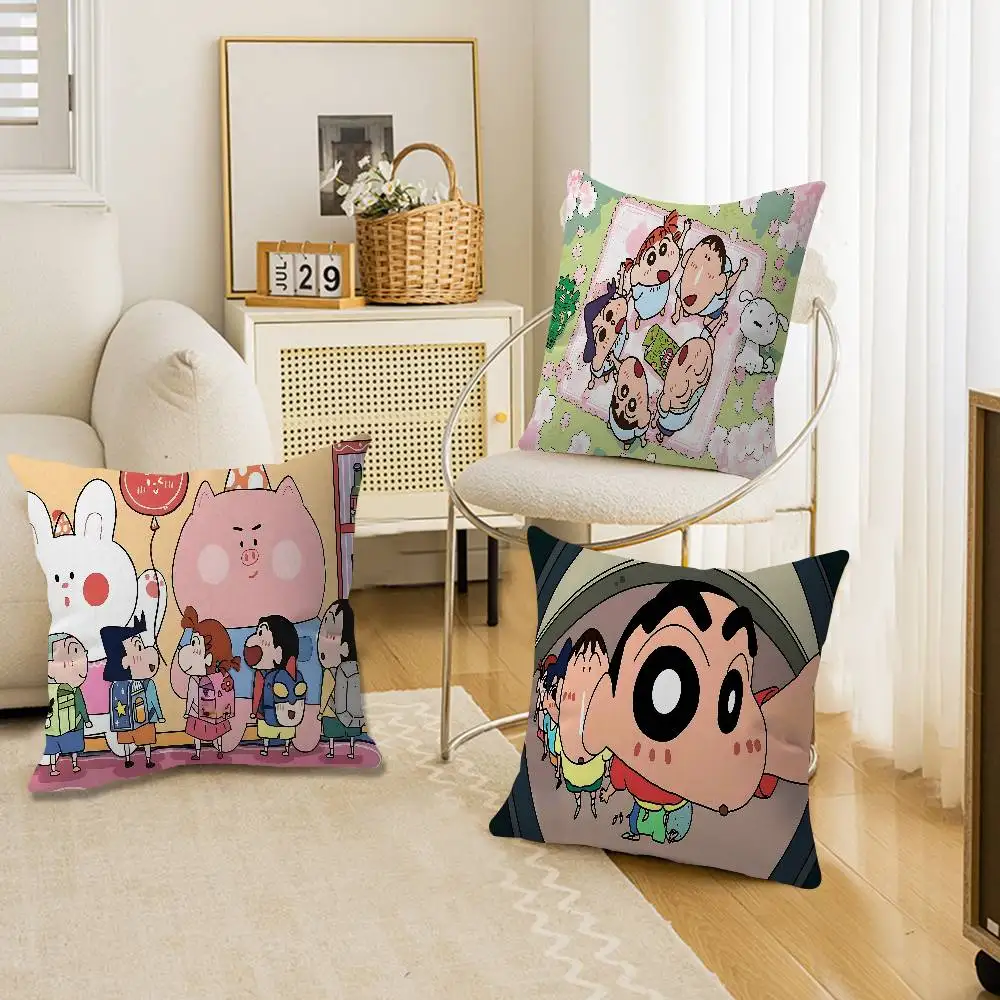 Anime Crayon Shin-Chan Cushion Cover Inches Farmhouse Decor Home Throw Pillow Covers For Couch Decorations