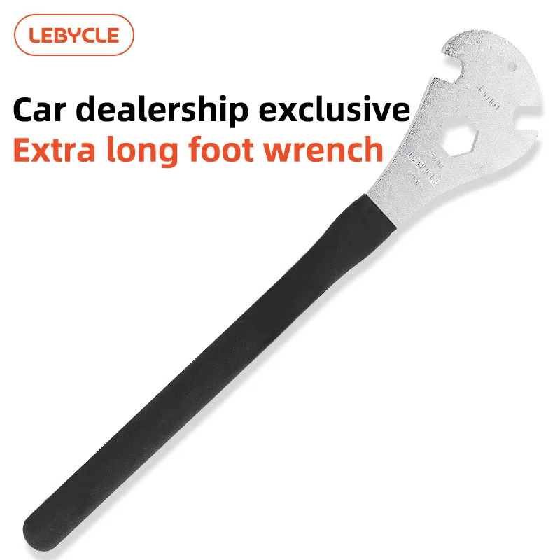 Lebycle Long Handle Professional Level Bike Pedal Wrench Extra Cycling Pedal Spanner Install Tool 15mm Maintenance And Repair