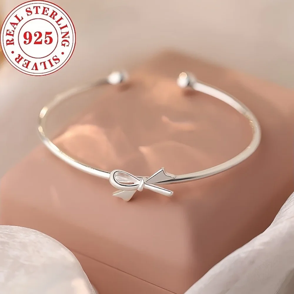 الساحرة 925 الفضة الاسترليني حساسة القوس الإسورة، الإسورة المفتوحة، مجوهرات الزفاف الإكسسوارات العصرية