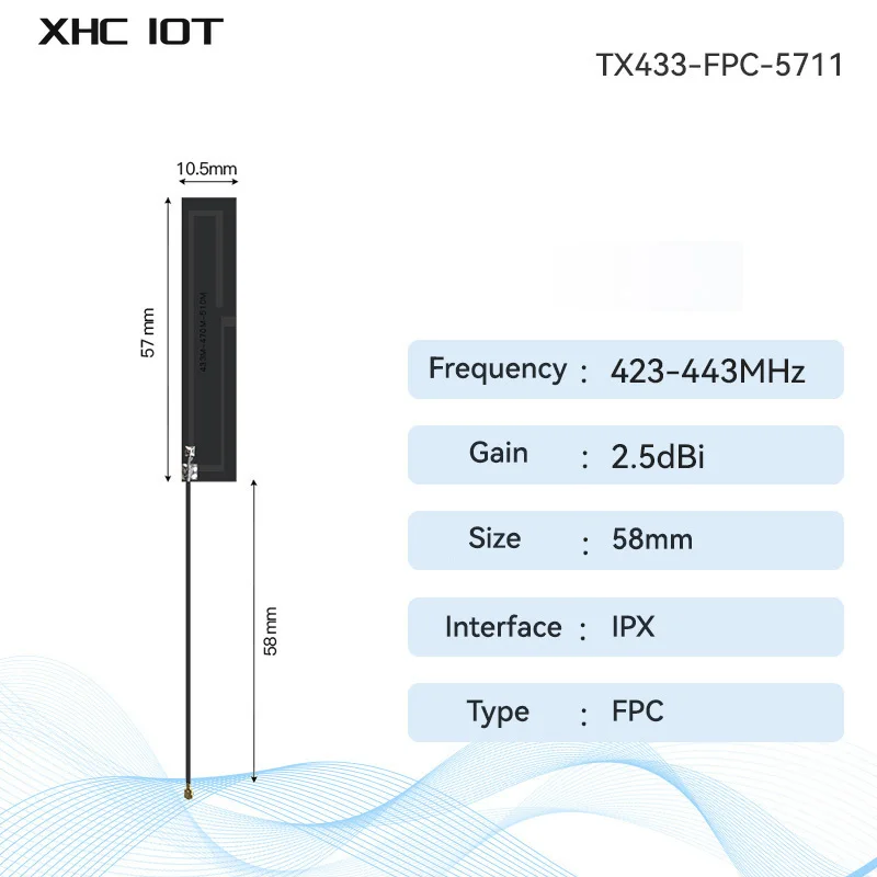 10pc/lot 433MHz PCB Antenna FPC Antenna Series XHCIOT Omnidirectional Gain 2-3dbi Lora Build in Antenna IPEX IPX Antenna