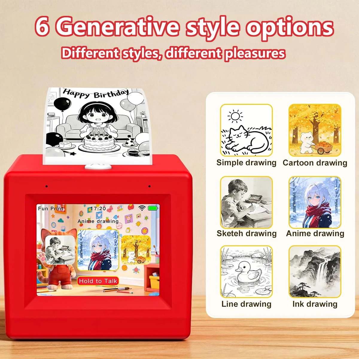 AI Mini Printer, Portable Thermal AI Voice Sticker Printer, for Pictures, Photos, DIY Creative, Home, School, Office, Travel Use