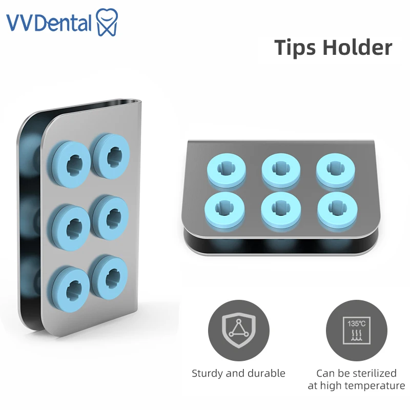 VVDental Dental Ultrasonic Scaler Tips Holder Fit EMS/Satelec/DTE/Woodpecker No Cover 6 Holes Dentist Sterilizer Case