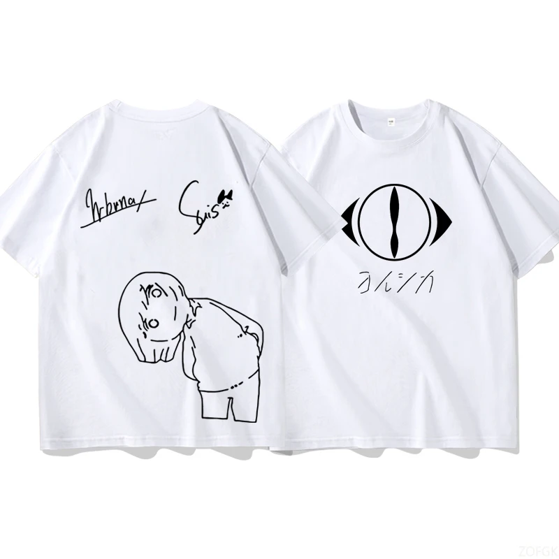 الصيف شخصية مريحة الكرتون أنيمي ليلة الغزلان يوروشيكا يتوهم مطبوعة قصيرة الأكمام فضفاضة عادية جولة الرقبة تي شيرت