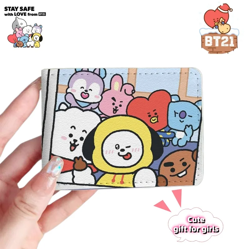 

Kawaii BT21 TATA KOYA RJ COOKY CHIMMY SHOOKY MAN Cute Anime Creative Fashion Car Driver's License Protective Cover Boy Gift