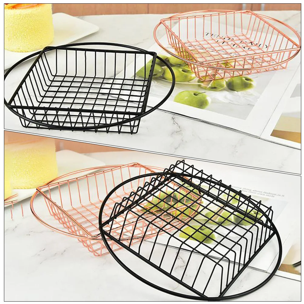

2pcs Fries Baskets Stainless Steel French Fries Storage Baskets Mesh Kitchen Storage Snack Container Fried Food Basket