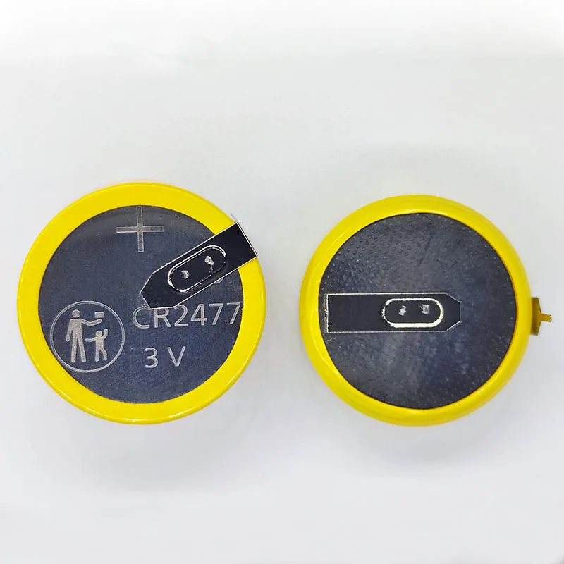 1PCS/LOT CR2477 button battery Horizontal spacing 20mm for rice cooker reservation cooking battery with solder pin 3V